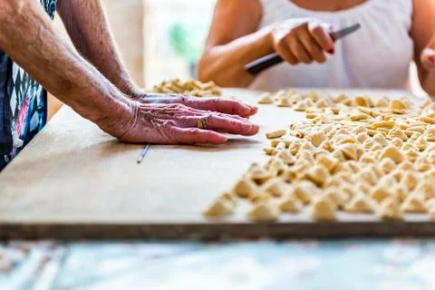 Making Orecchiette Stock Photos