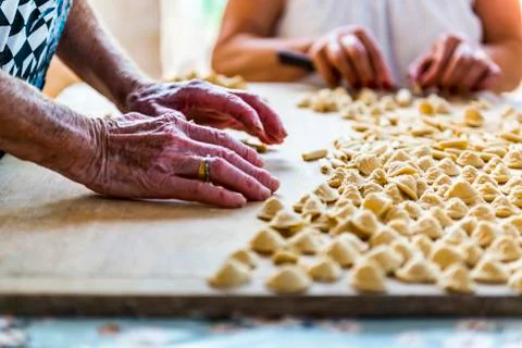 Making Orecchiette Stock Photos