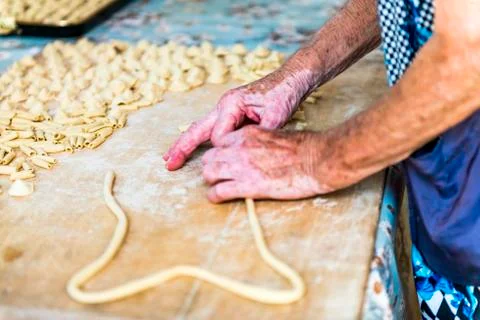 Making Orecchiette Stock Photos