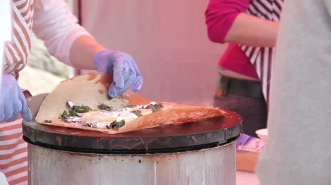 Making of pancake Stock Footage 37340926