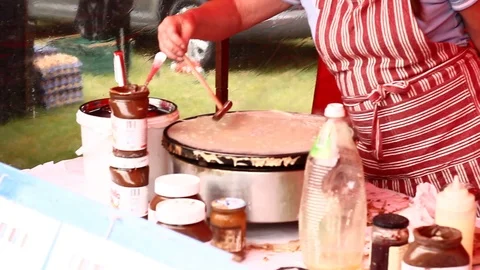 Making a pancake, long clip. Stock Footage 104167687