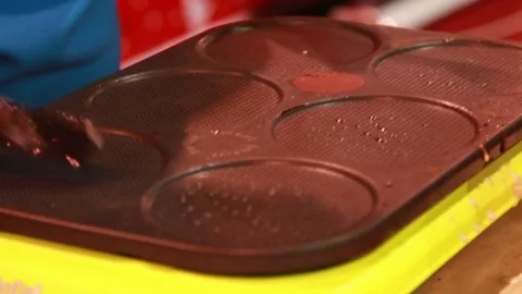 Making pancakes on electric griddle. Stock Footage 70803968