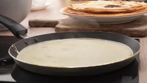 Making pancakes. Stock Footage 254521302