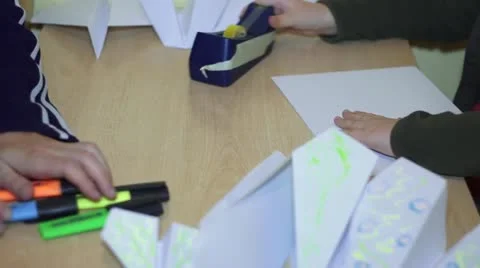 Making Paper Airplanes 002 Stock-Footage 12740269