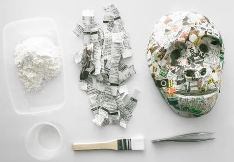 Making paper mache Stock Photos