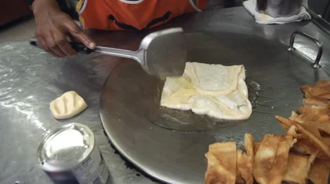 Making Parantha Roll Stock Footage 60598563