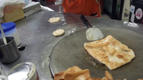 Making Parantha Roll Stock Footage 60599167