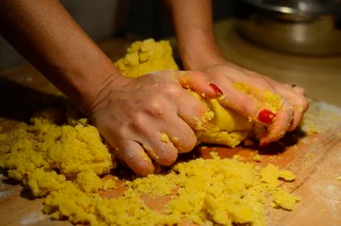 Making pasta Foto stock