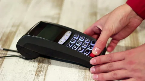 Making payment and  getting slip of pos terminal Stock Footage 65394119