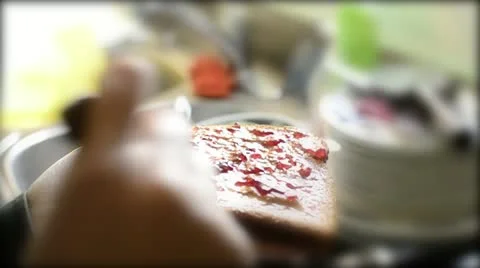 Making a Peanut Butter and Jelly Sandwich Stock Footage