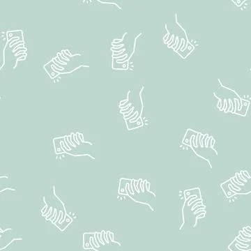 Making photo on smartphone camera line seamless pattern Stock Illustration