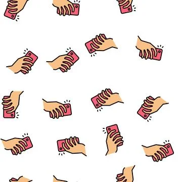 Making photo on smartphone camera vector seamless pattern Stock Illustration