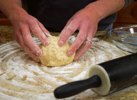 Making pie crust Stock Photos