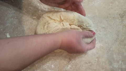 Making pies with cheese and herbs with your child. Stock Footage 123918360