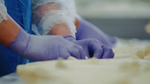 Making Pies in a Commercial Bakery Stock Footage 298049633
