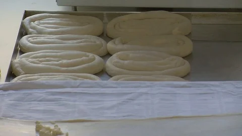 Making pies in a traditional way. Cheese pie. Video stock 90234853