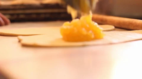 Making pineapple empanadas Stock Footage 130084161