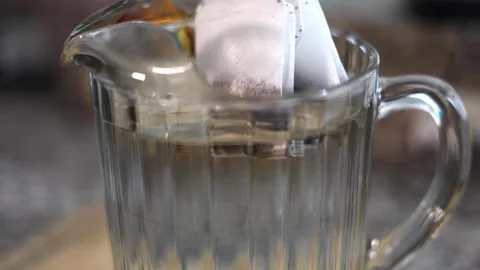 Making A Pitcher Of Iced Tea Stock Footage 314234996