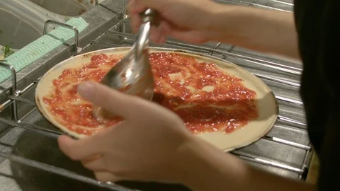 Making Pizza 2 Stock Footage 99474976