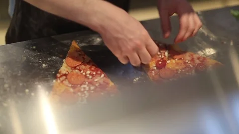 Making a Pizza - Adding Chilli Peppers Stock Footage 77225667