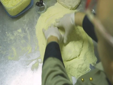 Making pizza dough 3 Stock Footage 80674799