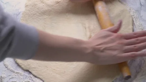 Making pizza dough Stock Footage 84099932