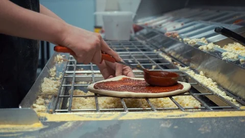 Making pizza. Stock Footage 122235736