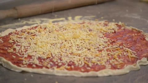 Making a pizza Stock Footage 154003593