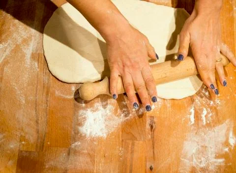 Making pizza Stock Photos