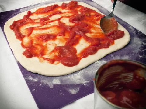 Making pizza Stock Photos