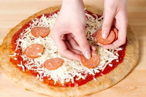 Making pizza Stock Photos