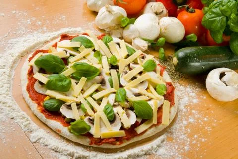 Making a pizza Stock Photos