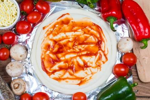 Making the pizza process Stock Photos