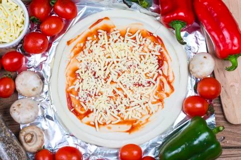 Making the pizza process Stock Photos