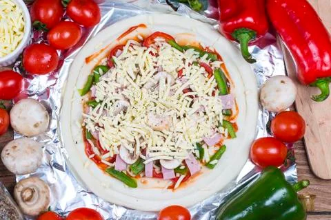 Making the pizza process Stock Photos