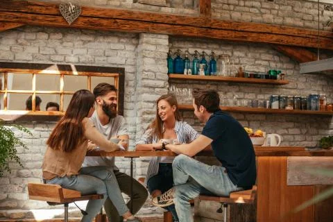 Making plans over a cup of coffee Stock Photos