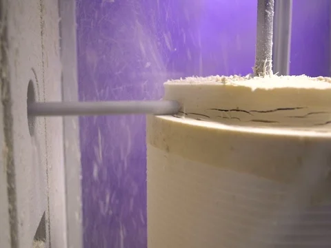 Making a plaster cast with the help of Carver-Robot Stock Footage 73434080