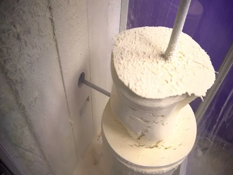 Making a plaster cast with the help of Carver-Robot Stock Footage 73434877