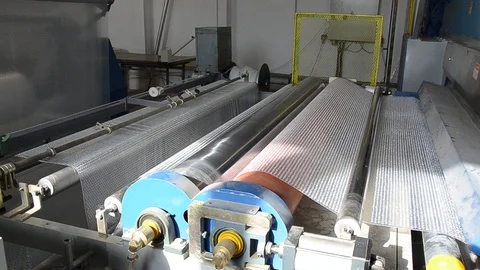 Making plastic bubble wrap Stock Footage 126974425