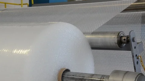 Making plastic bubble wrap Stock Footage 126974449