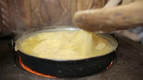Making of polenta Stock Footage 72435918