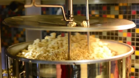 Making popcorn in the cinema - machine Stock Footage 47196912