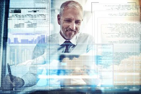 Making positive programming strides. a mature businessman working on programming Stock-Fotos