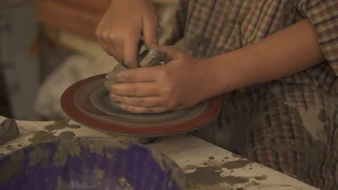 Making a Pot of Ceramic Stock Footage 85630744