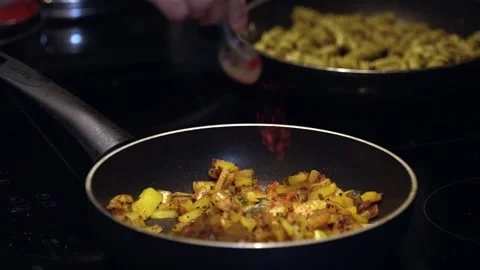 Making Potato curry Stock Footage 271373730