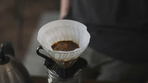 Making a pourover coffee Stock Footage 232870250