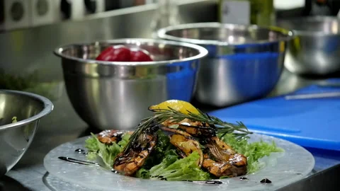 Making a Prawn Dish Stock Footage 131367344