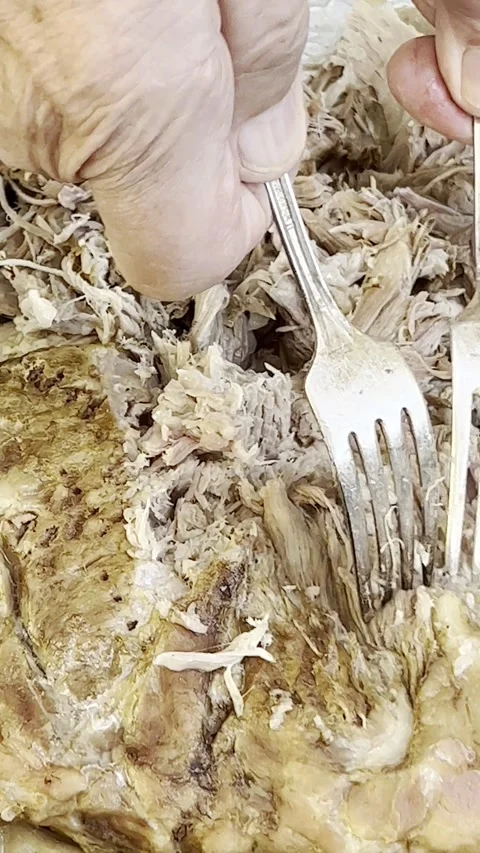 Making pulled pork vertical Stock Footage 219508080