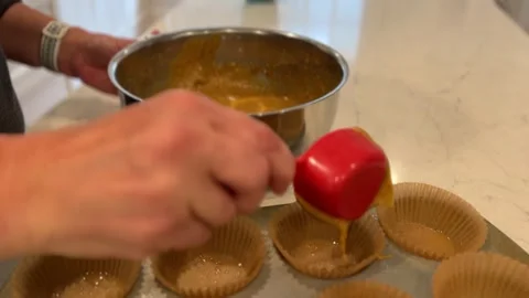 Making Pumpkin Muffins Stock Footage 250205859