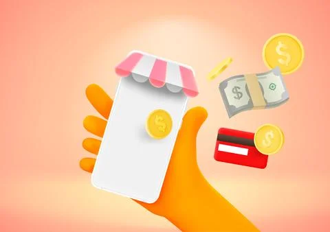 Making purchasing online concept. 3d vector illustration Stock Illustration